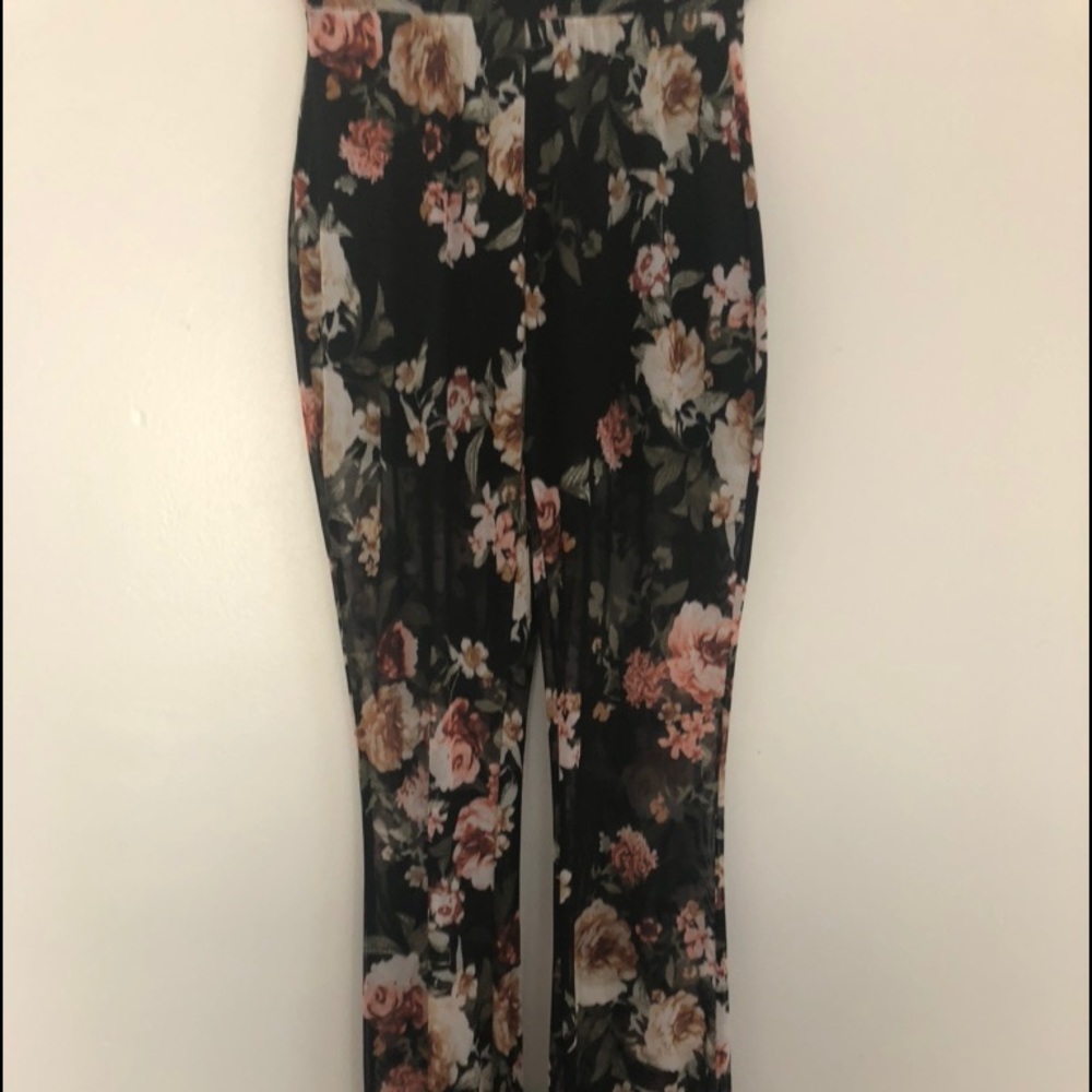 Fun sheer flowery pants Charlotte russe